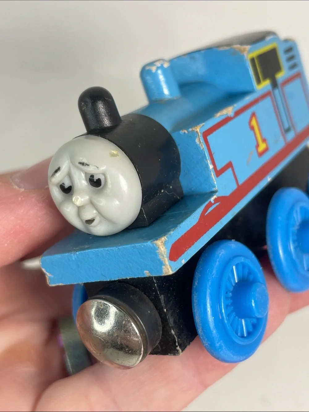Hard at Work Sad Face THOMAS #1 Tank Engine Himself Wooden Railway Train 1998
